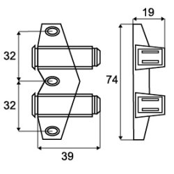 Tryk-bnebeslag med Magnet - Dobbelt - Sort