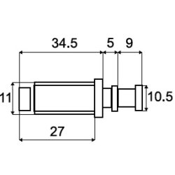 Tryk-bnebeslag med Magnet - til Indbygning - Sort