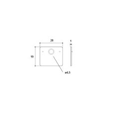 Anslag 20x19mm - til Magnetls