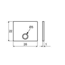 Anslag 26x22mm - til Magnetls