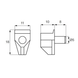 Hyldebrer - Gennemsigtig Plast - 5mm Metal Pind