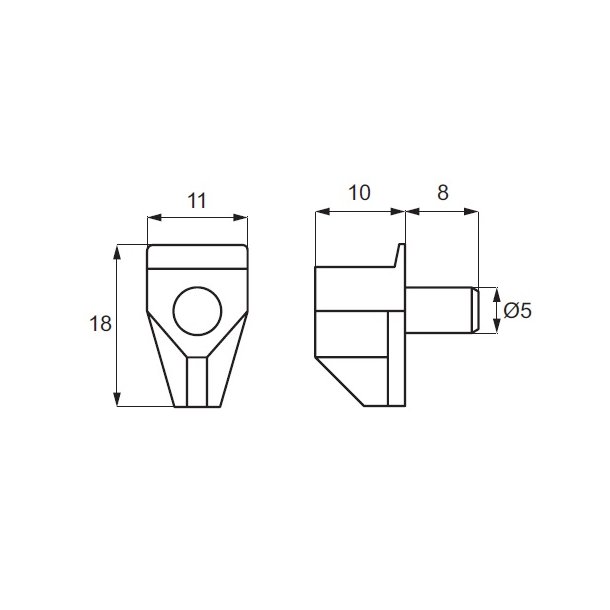 Hyldebrer - Gennemsigtig Plast - 5mm Metal Pind