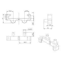 Glashyldeholder 5mm Glastykkelse - Transparent Plast