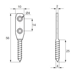Hyldebrer - Elforzinket - 56x10x2mm