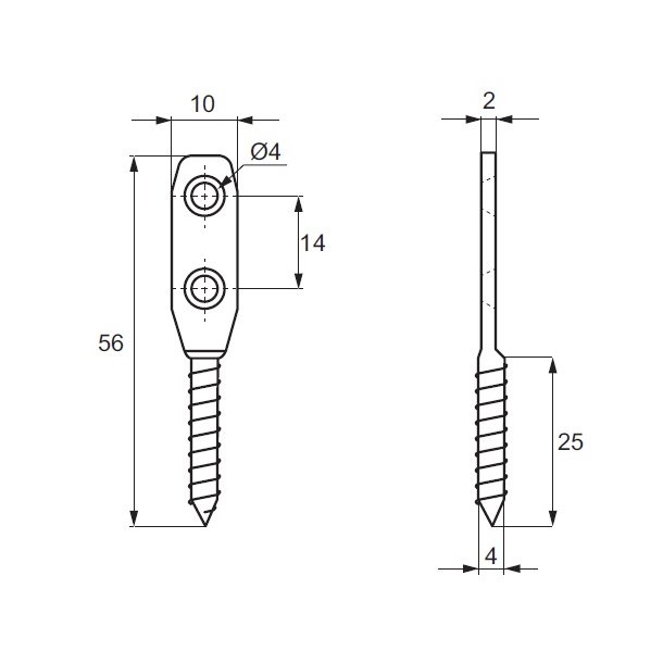 Hyldebrer - Elforzinket - 56x10x2mm