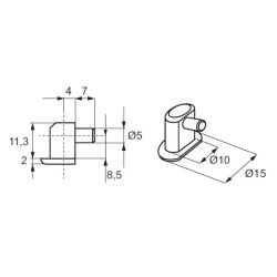 Hyldebrer - Brun Plast - 5mm Pind