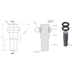 Glashyldebrer med 2 Gummiringe. Forniklet Finish