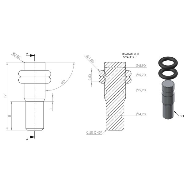 Glashyldebrer med 2 Gummiringe. Forniklet Finish