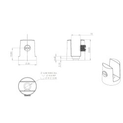 Glashyldeholder 8-10mm Glastykkelse - Sort Finish