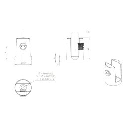Glashyldeholder 4-6mm Glastykkelse - Krom Finish