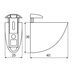 Glashyldeholder 4-10mm Glastykkelse - Forkromet