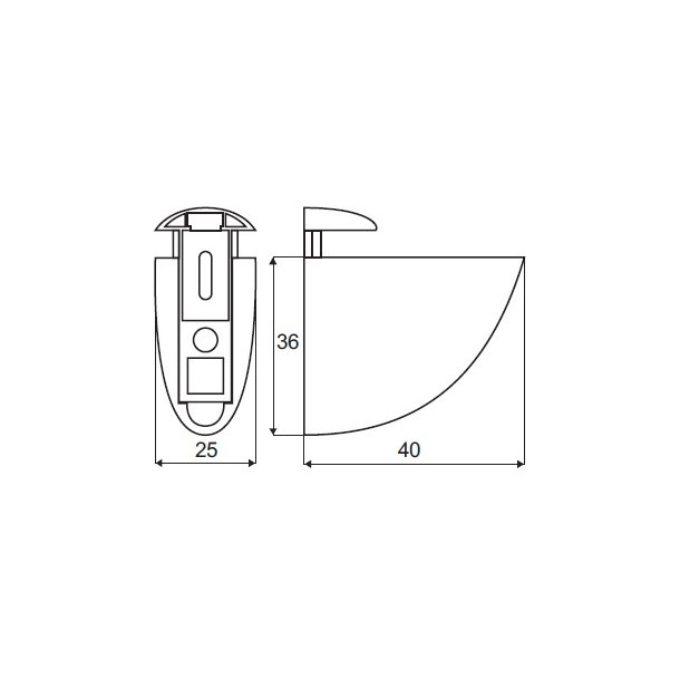 Glashyldeholder 4-10mm Glastykkelse - Forkromet