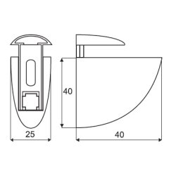 Glashyldeholder 4-24mm Glastykkelse - Forkromet