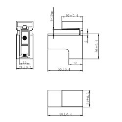 Glashyldeholder 4-19mm Glastykkelse - Aluminium Finish