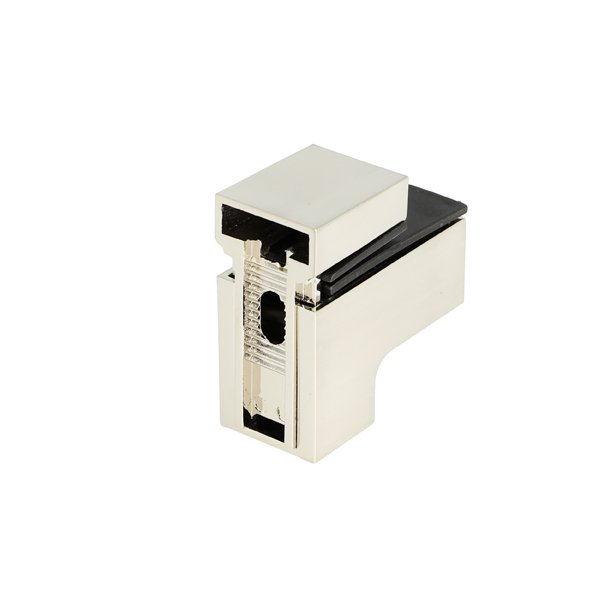 Glashyldeholder 4-19mm Glastykkelse - Rustfri Stl Look