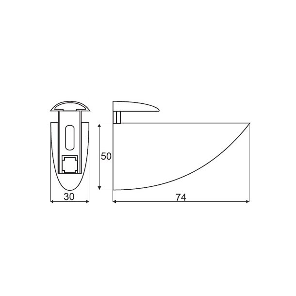 Glashyldeholder 4-19mm Glastykkelse - Aluminium Finish
