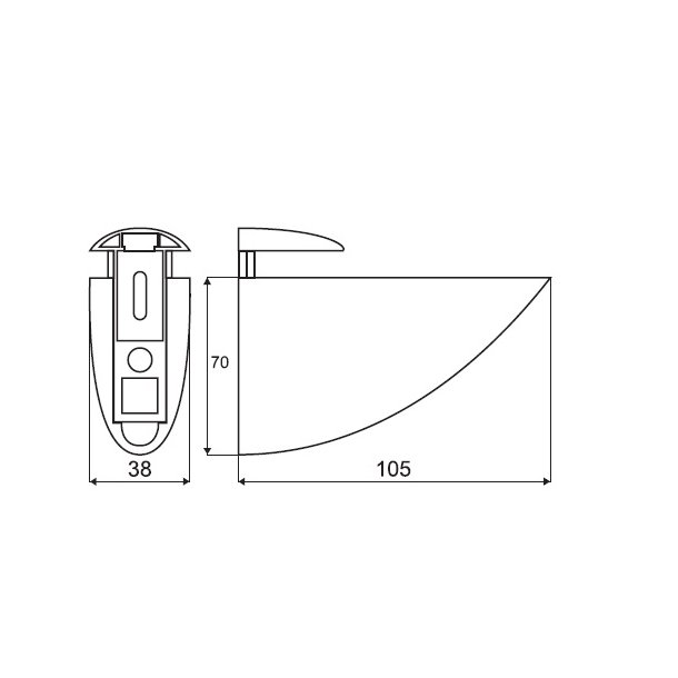 Glashyldeholder 4-40mm Glastykkelse - Rustfri Stl Look