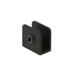 Glashyldeholder 4-8mm Glastykkelse - Sort Finish