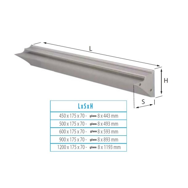 Hyldebrer 500mm - uden Glasplade