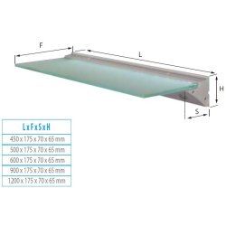 Glashylde med Indbygget LED Lys - 500 mm