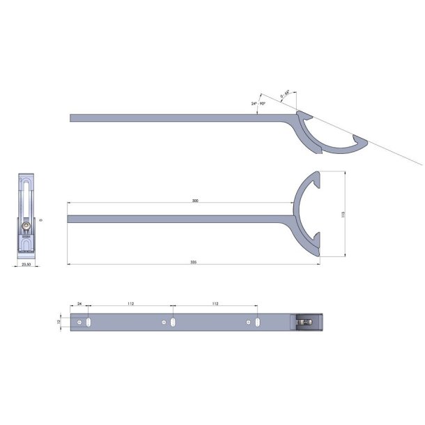 Hyldekngt til Lige og Skr Vgge - Rustfri Stl, Poleret