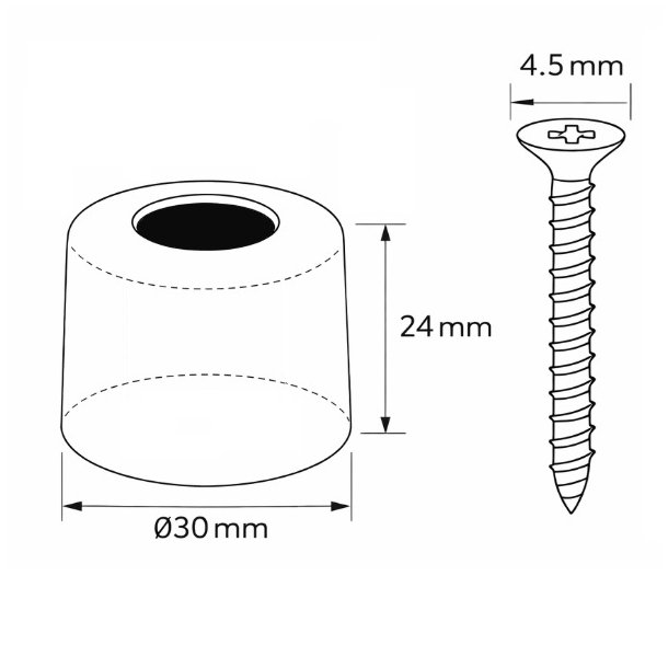 D�rstopper "Cricket" Gummi - �30x24mm - Gr�