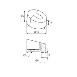 Drstopper "Bee" -  Rustfri Stl - 45x25mm