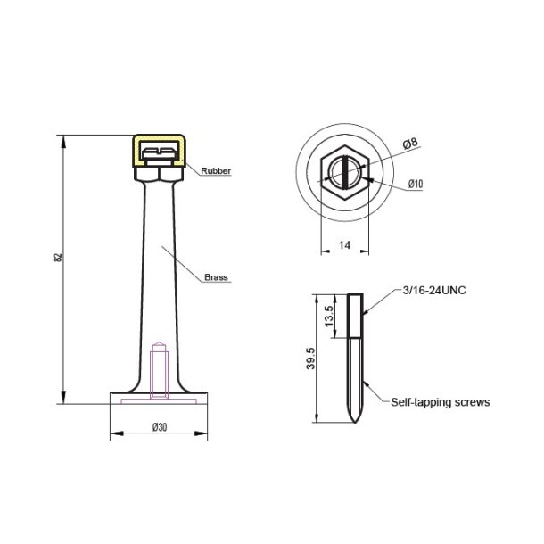 D�rstopper "Wasp" 82mm - Mat Sort
