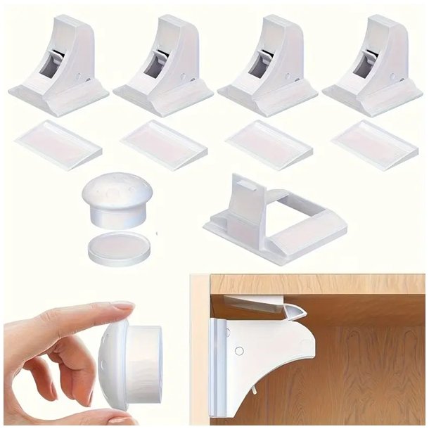 Magnetisk B�rnesikringsl�s "Kind" - 4 stk Pakke