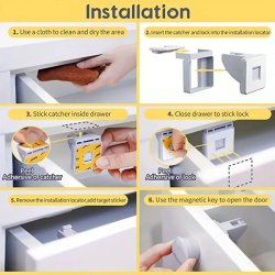 Magnetisk B�rnesikringsl�s "Kind" - 4 stk Pakke