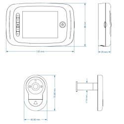 Digital Drspion 3,5" Lcd med Optage Funktion - Hvid