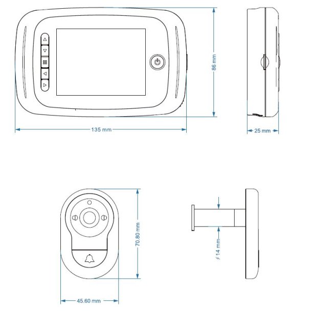 Digital D�rspion 3,5" Lcd med Optage Funktion - Hvid