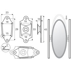 Spejl Drejebeslag - Bronzeret