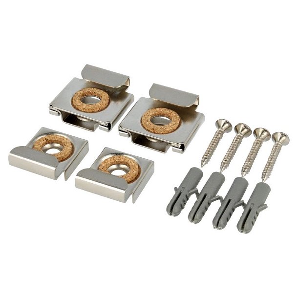 Spejlbeslag - Rustfri Stl - St Af 4 Beslag