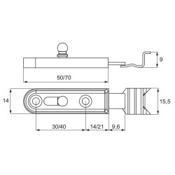 Skudrigle til Mbel - 70mm - med Rundt Greb