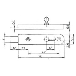 Skudrigle til Mbel - 70mm - Rundt Greb - uden Modblik