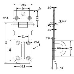 H�ngel�soverfald 83mm - Rustfri St�l