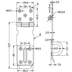 H�ngel�soverfald 107mm - Rustfri St�l