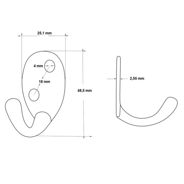 Knage "Trunk" - Forkromet - 1 Krog