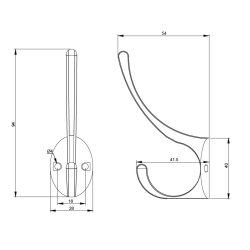 Knage "Beak" - Forkromet - 2 Kroge