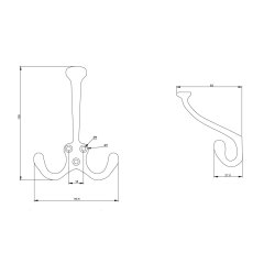 Knage "Gullet" - Forkromet - 3 Kroge