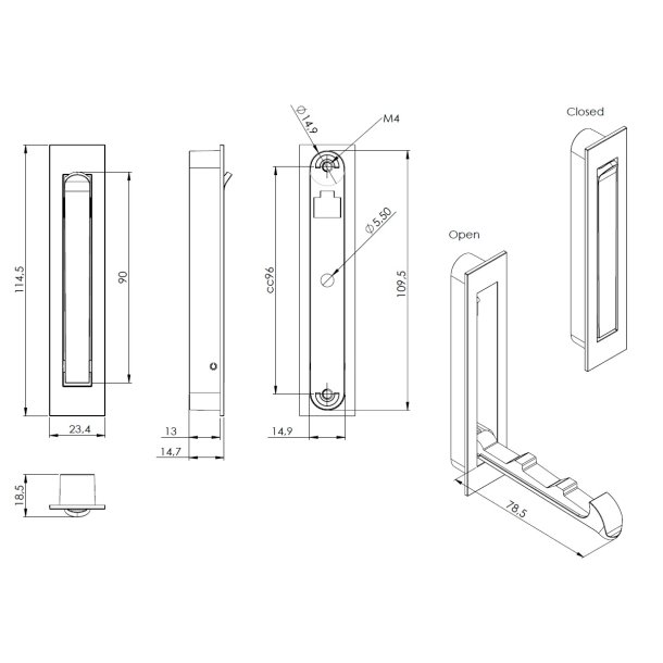 Foldbar Knage "Croc" - Mat Sort