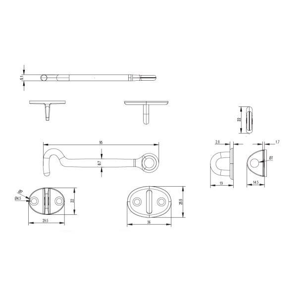 Kahytskrog "Trap" 95mm - Formessinget