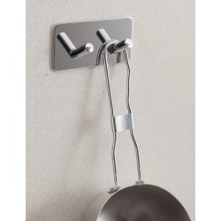 Selvklbende Knage "Pisa" - 2 Kroge - Poleret