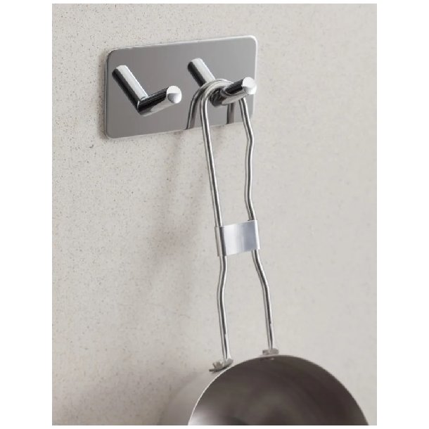 Selvklbende Knage "Pisa" - 2 Kroge - Poleret