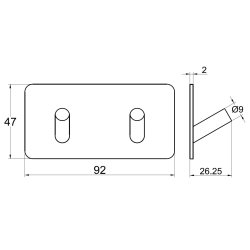 Selvklbende Knage "Pisa" - 2 Kroge - Brstet