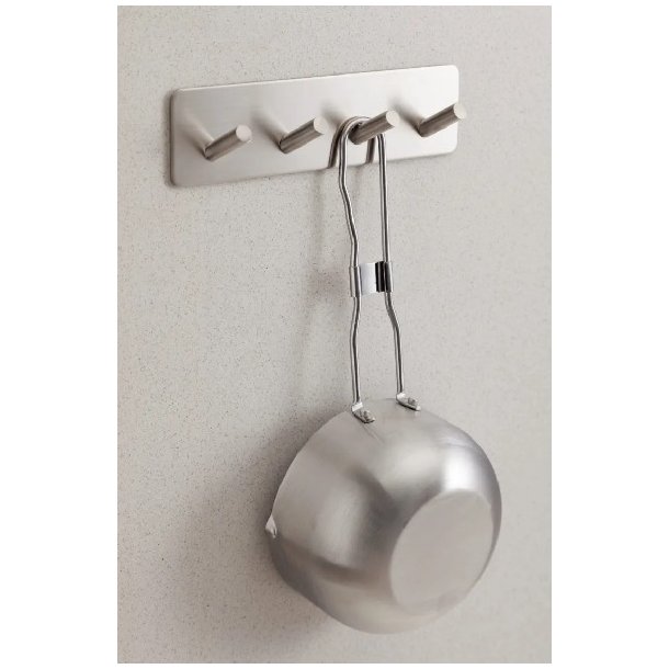 Selvklbende Knage "Pisa" - 4 Kroge - Brstet