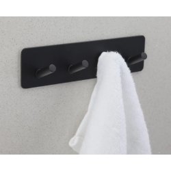 Selvklbende Knage "Pisa" - 4 Kroge - Mat Sort