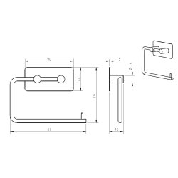 Toiletrulleholder "Pisa" Selvklbende - Mat Sort
