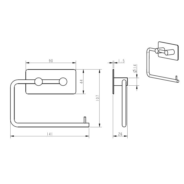Toiletrulleholder "Pisa" Selvklbende - Brstet Messing